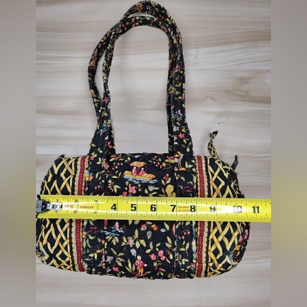 Vera Bradley Ming Black Asian Floral Small Tote Shoulder Bag Purse - Picture 8 of 8